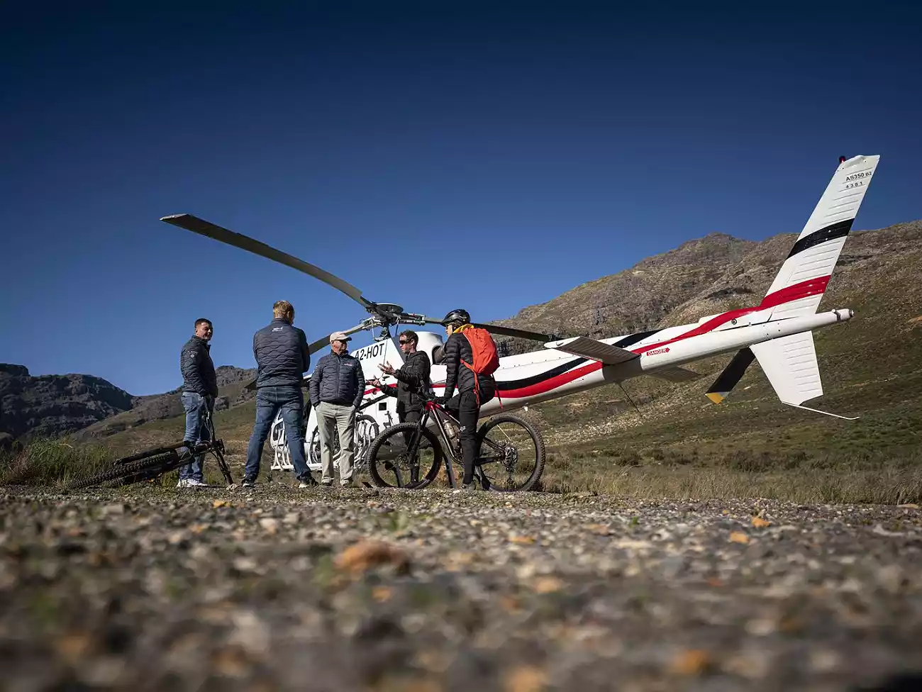 Heli mountain biking in Clanwilliam