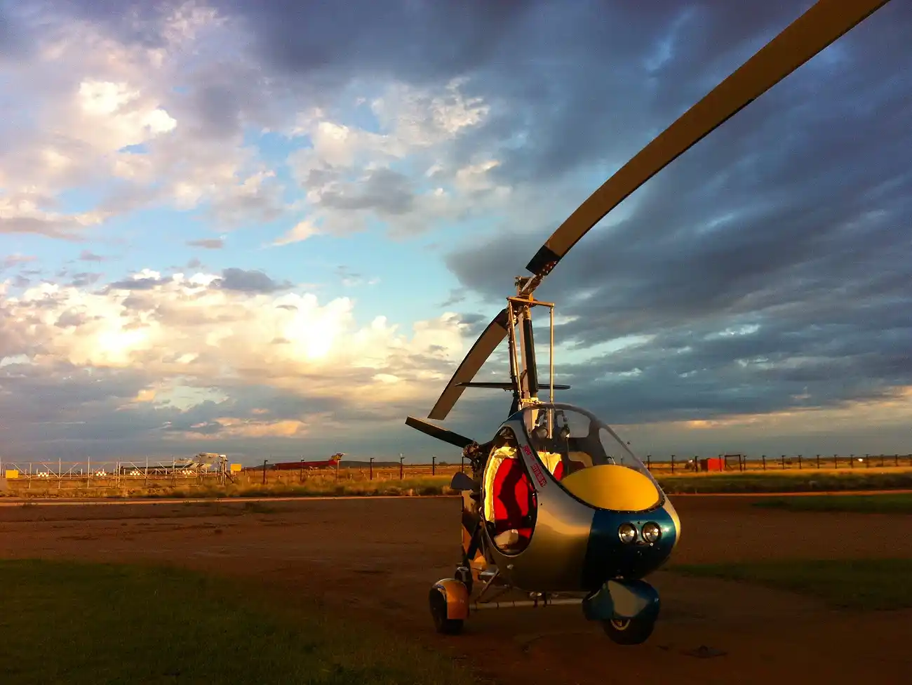 Gyrocopter in the Kalahari Desert